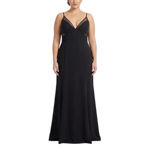 AQUA Backless Sleeveless Long A-Line Evening Gown Black Size 16 Formal Dress
